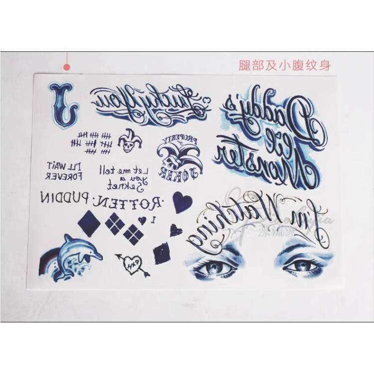 Z Bộ Hình Xăm Dán Chống Nước Hình harley quinn Độc Đáo