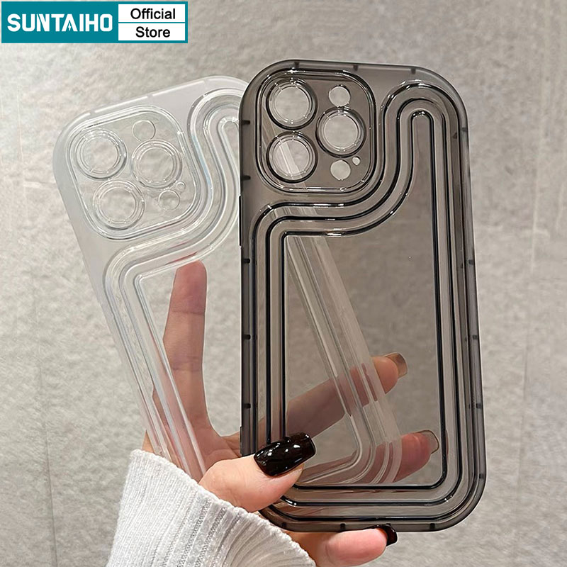 Suntaiho Ốp lưng ốp iphone Ốp Điện Thoại Silicon Trong Suốt Chống Sốc Cho IPhone 11 13 14 12 11 Pro Max X XR XS Max 8 7 Plus