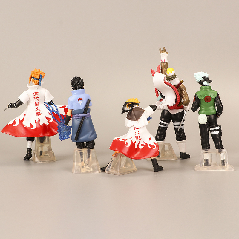 Bộ 5 Mô Hình Nhân Vật uzumaki naruto uchiha sasuke kakashi jiraiya namikaze Minto 12.5cm Bằng pvc