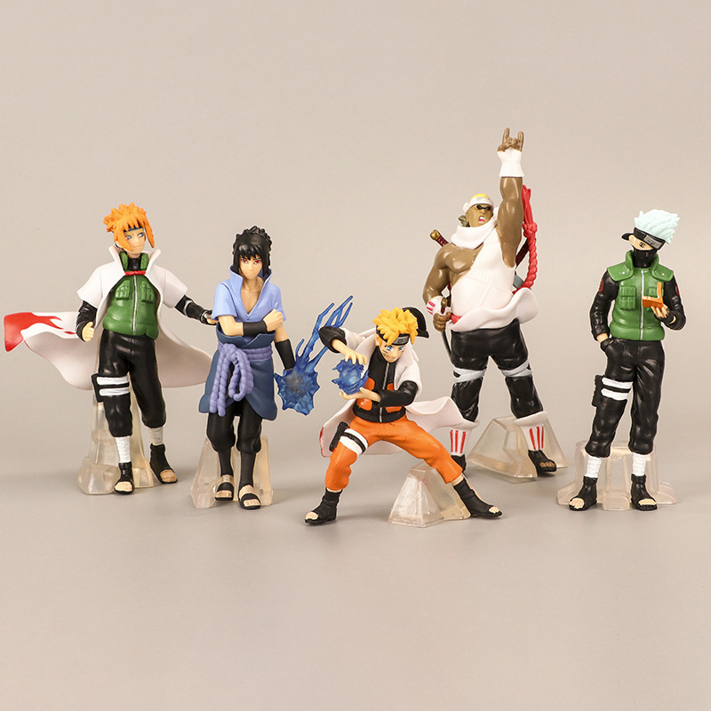 Bộ 5 Mô Hình Nhân Vật uzumaki naruto uchiha sasuke kakashi jiraiya namikaze Minto 12.5cm Bằng pvc