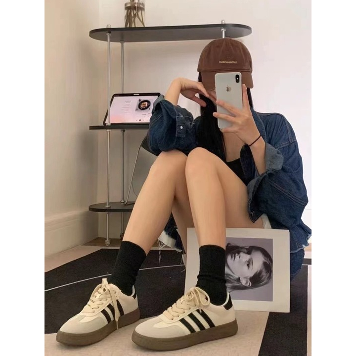 Giày Thể Thao Đế Bằng Phong Cách Đức vintage Thời Trang Hè Thu 2023