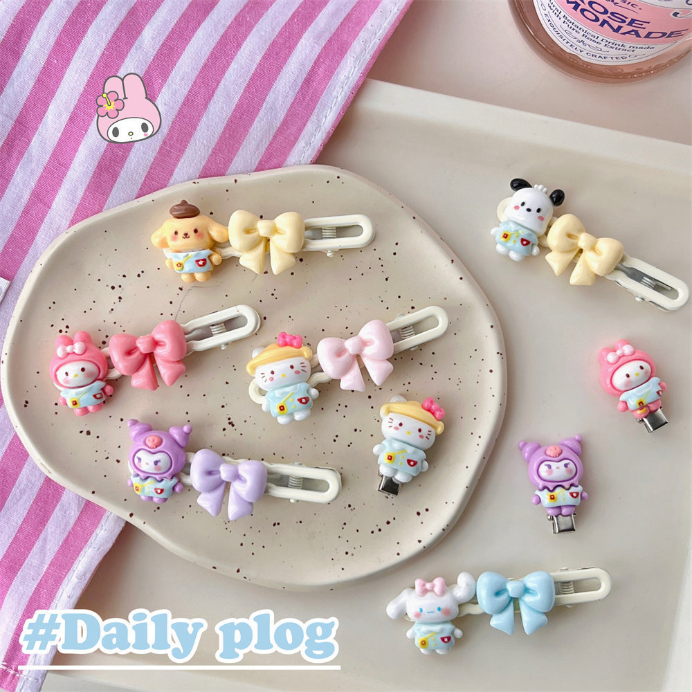 ✨✨SANRIO Kẹp Tóc Hình Nơ Hoạt Hình Dễ Thương Cho Học Sinh