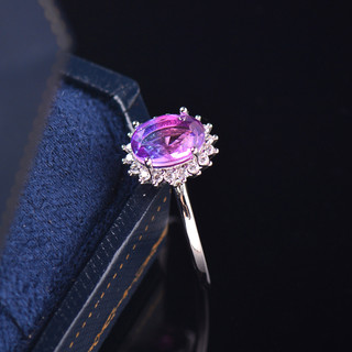 Nhẫn bạc zircon hình oval đính đá màu tím dành cho nữ jz643