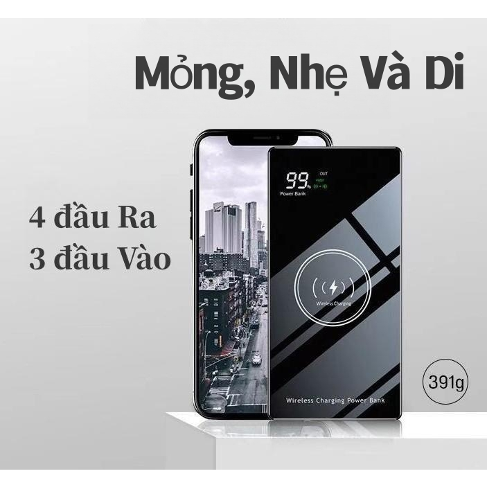 Pin Sạc Dự Phòng 22.5W100000mAh Tế Sang Trọng Chovới Màn Hình Thuật Số Sạc Không Dây