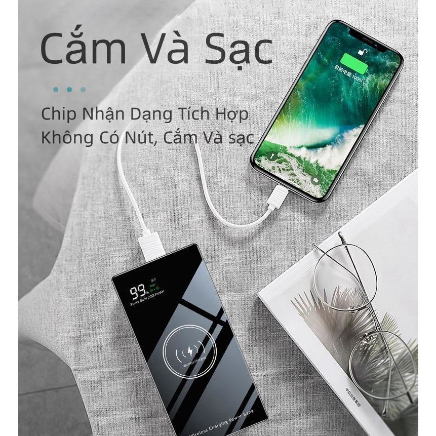 Pin Sạc Dự Phòng 22.5W100000mAh Tế Sang Trọng Chovới Màn Hình Thuật Số Sạc Không Dây