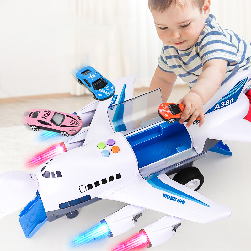 Gamma Baby-Airplane Toys for 3 Year Old, Large Transport Cargo Airplane with 4 Construction Vehicle , Boy Toys Gifts for 3 4 5 6 7 8 Years Old