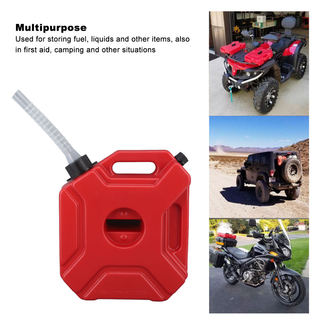 Casuall Bình chứa dầu nhiên liệu 5L 1,3 gallon màu đỏ Dung tích lớn Bình xăng di động cho ô tô Xe máy