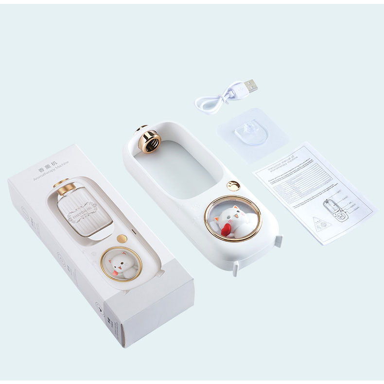 Máy xịt thơm phòng tự động treo tường, Máy xông tinh dầu phòng ngủ pin sạc