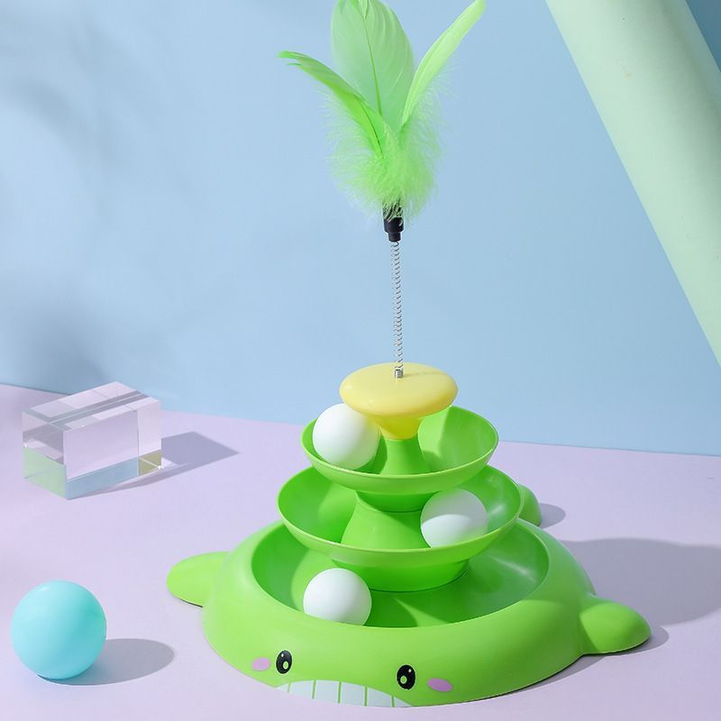 Tháp Banh 3 Tầng Cho Mèo - Tặng Kèm Cây Lông Vũ