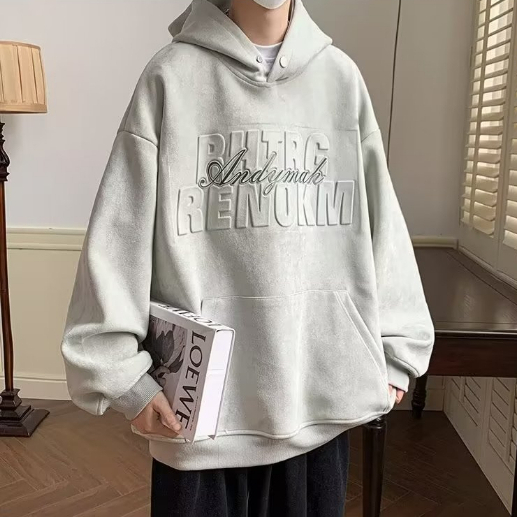 Áo Hoodie Dáng Rộng Lót Nhung Dày Dặn Thời Trang Thu Đông Hàn Quốc Cho Nam Và Nữ Áo Mùa Đông Nam Hoodie Zip Xám Drew Chính Hãng