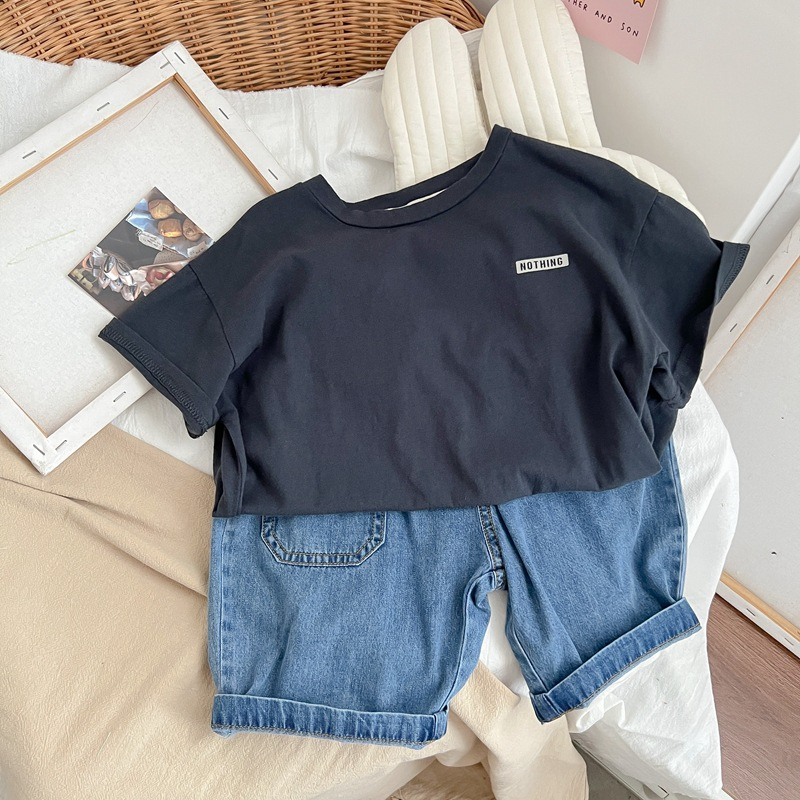 Sun baby Áo Thun Tay Ngắn In Chữ Thời Trang Cho Bé