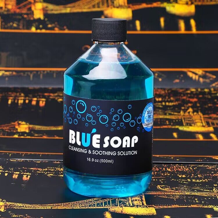 Dung dịch vệ sinh phun xăm BLUE SOAP 500ml Quy trình sạch Xà phòng lỏng BeautyTop01