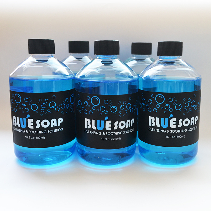 Dung dịch vệ sinh phun xăm BLUE SOAP 500ml Quy trình sạch Xà phòng lỏng BeautyTop01
