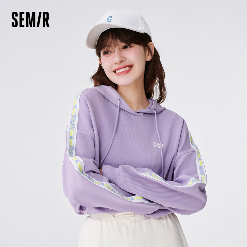 Semir Áo hoodie Dáng Rộng In Chữ Màu Sắc Tương Phản Thời Trang Mùa Thu Cho Nữ