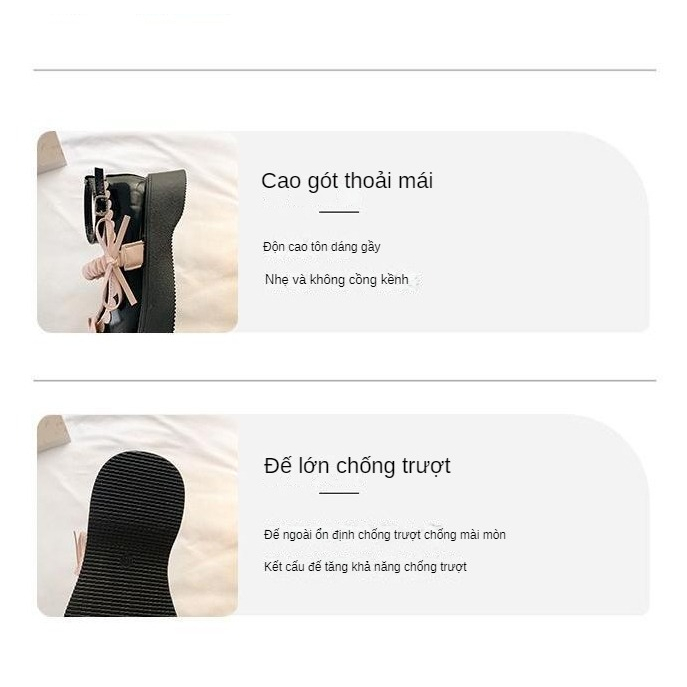 Giày Lolita Nữ Mary Jane Nơ Cao Cấp Giày Búp Bê Đế Dày Mũi Tròn Phong Cách Lolita Dễ Thương 2023 TTP104