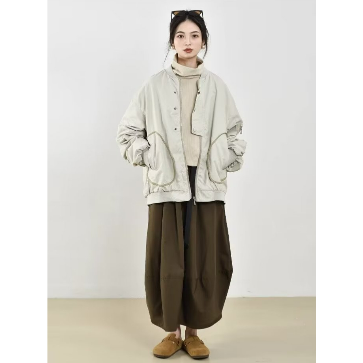 Áo Khoác Bóng Chày Màu Trơn Phong Cách Nhật Bản Thời Trang Xuân Thu Cho Nam Và Nữ