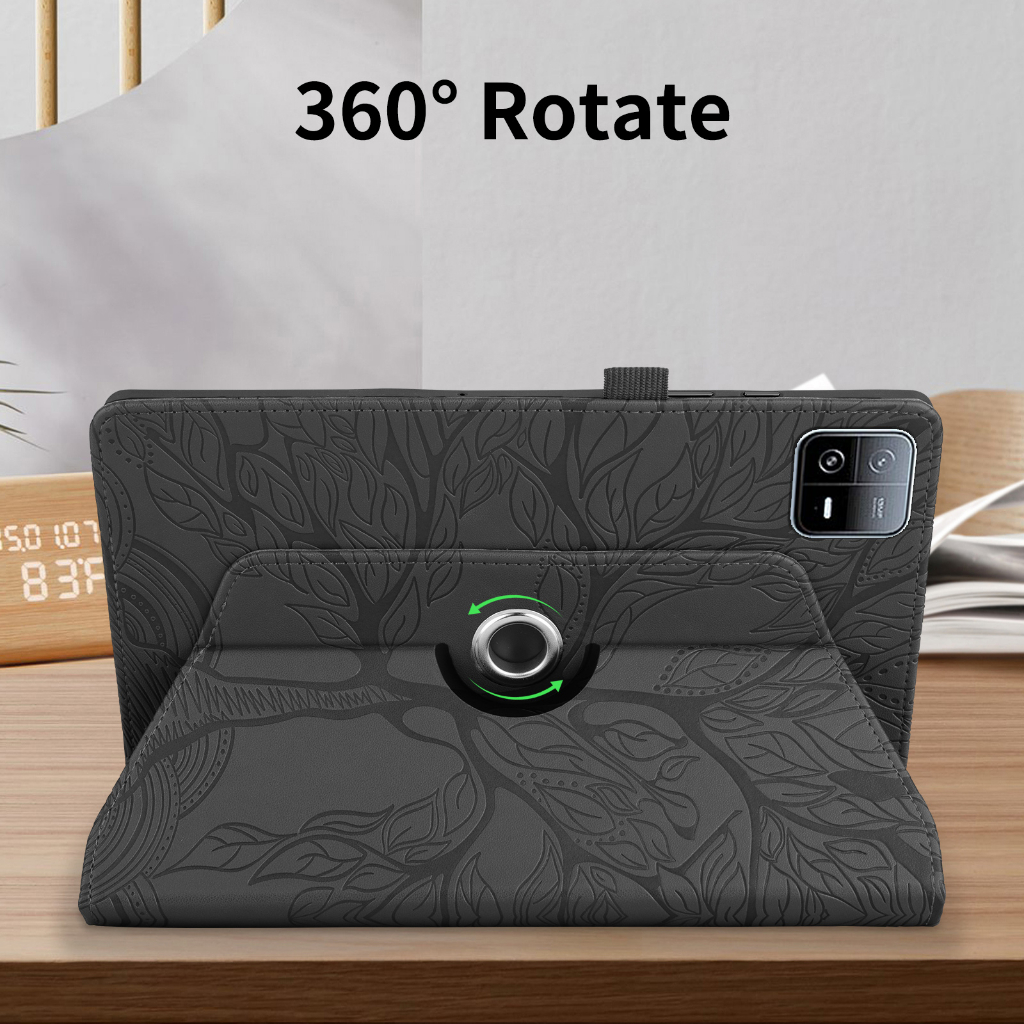Dành Cho Xiaomi Pad 6 Pad6 Pro 11.0 "Mi Pad 6Pro 5G 11.0 inch Thời Trang 360° Ốp lưng xoay 3D kiểu cây bằng da PU dạng lật