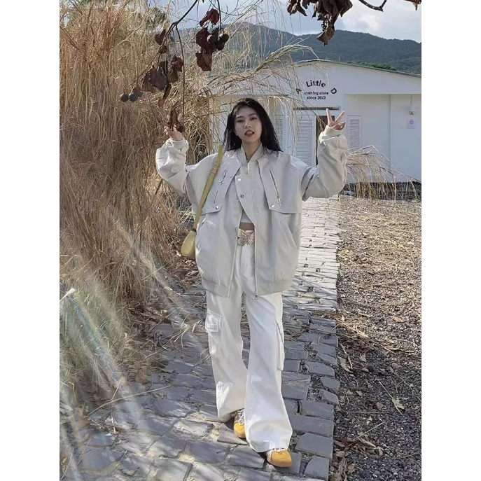 Áo Khoác Bóng Chày Dáng Rộng Phong Cách retro Mỹ Thời Trang Xuân Thu Mới Cho Nữ