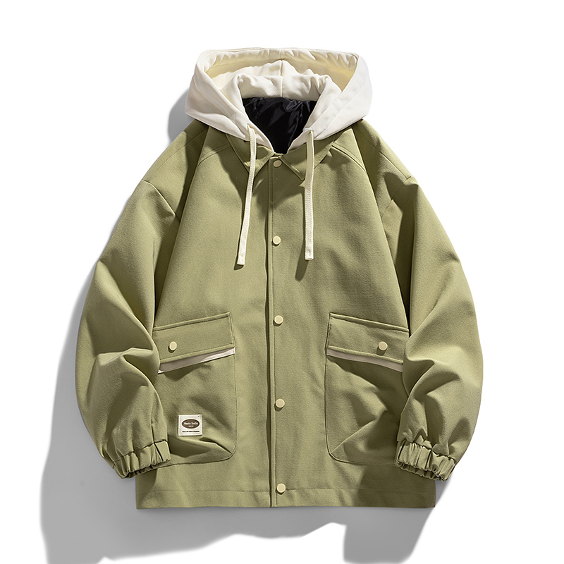 Áo Khoác Giả Hai Lớp Có Mũ Trùm Phối Màu Sắc Trẻ Trung Thời Trang Xuân Thu size Lớn l-7xl Cho Nam
