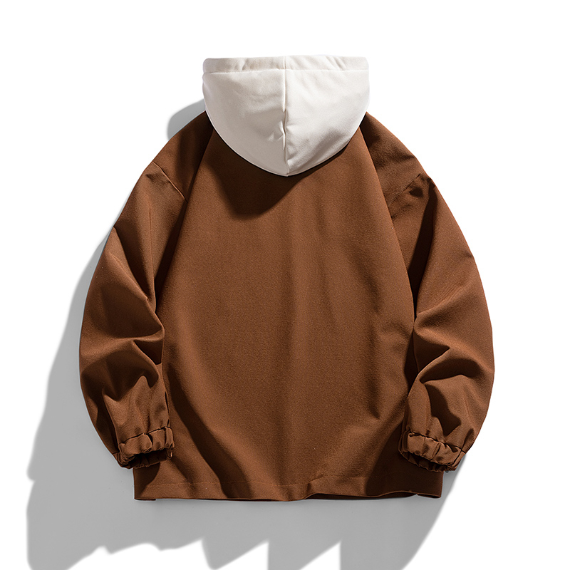 Áo Khoác Giả Hai Lớp Có Mũ Trùm Phối Màu Sắc Trẻ Trung Thời Trang Xuân Thu size Lớn l-7xl Cho Nam