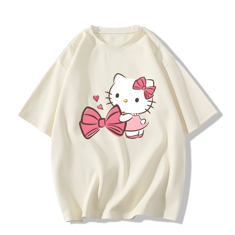 SELVZE Áo Thun cotton Dáng Rộng Thoáng Khí In Họa Tiết Mèo Hoạt Hình Dễ Thương Phong Cách Cổ Điển Thời Trang