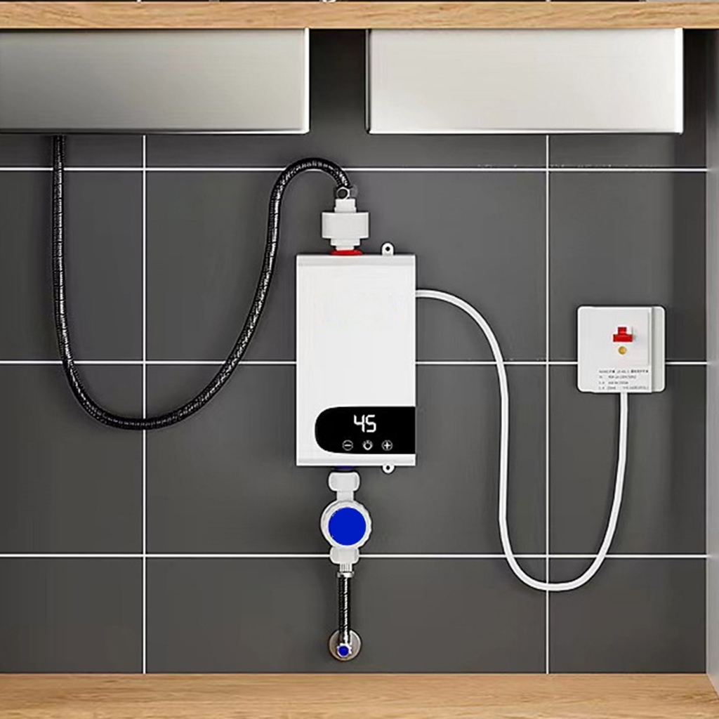 ▲220V Điện Tankless Máy Nước Nóng 4500W Liền Cho Nhà Tắm Vệ Sinh Phích Cắm Châu Âu