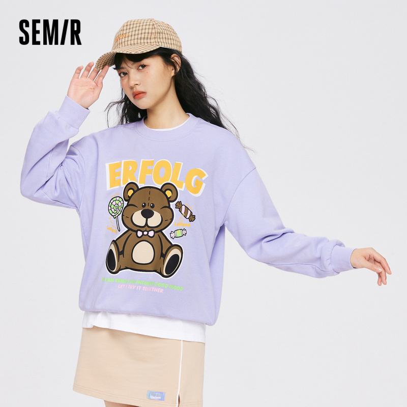 Semir Áo sweater In Hình Gấu Thời Trang Mùa Thu Mới 2023 Phong Cách retro Cho Nữ