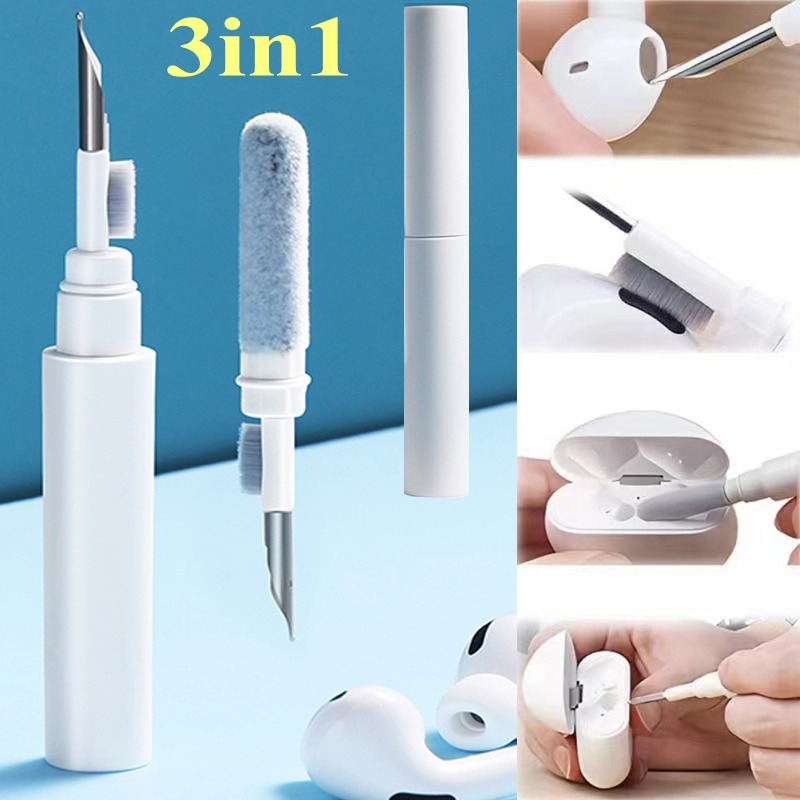 1 Cây Bút Vệ Sinh Tai Nghe Không Dây Đa Năng 3 Trong 1 Với Cọ Mềm Mại