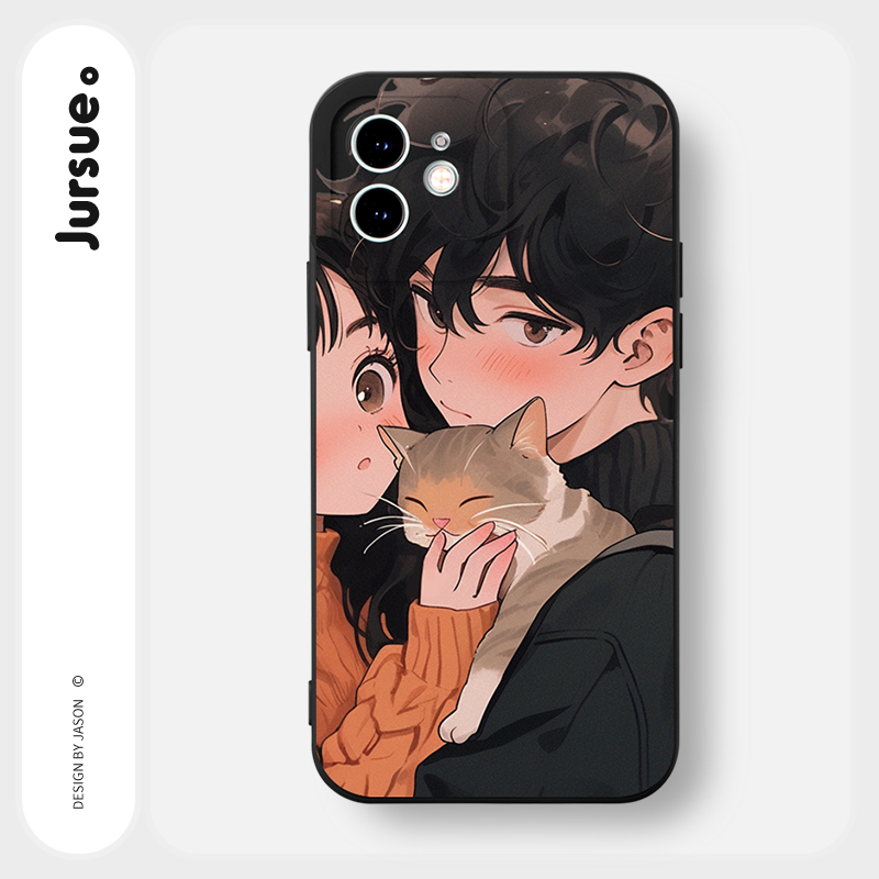 Ốp lưng JURSUE mềm hoạt hình cặp đôi dễ thương đẹp Cho IPHONE 15 14 13 12 11 PRO MAX SE 2020 X XR XS ip 8 7 6 6S PLUS Y4098