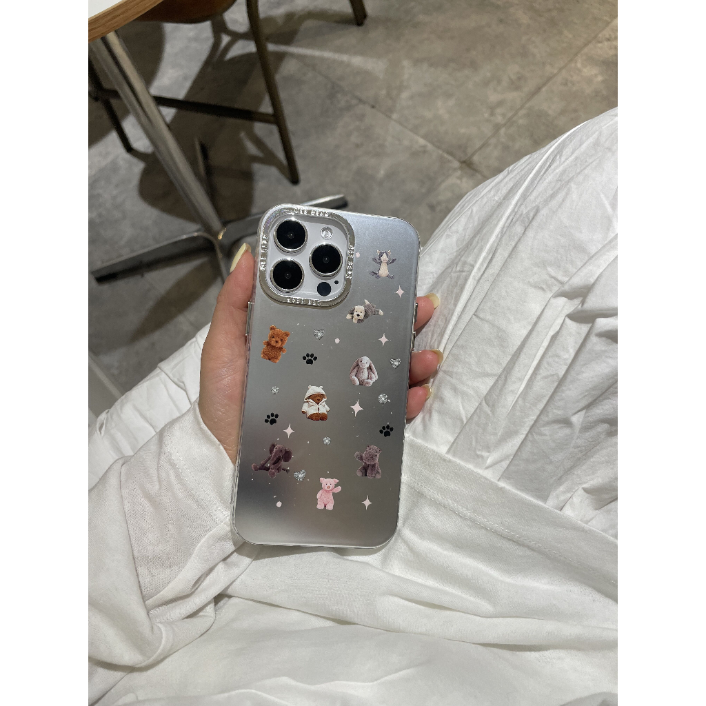 Ốp Điện Thoại imd Mềm Mạ Điện Họa Tiết Động Vật Hoạt Hình Cho iphone 15 pro max 14 pro 13 pro max 12 pro iphone 11