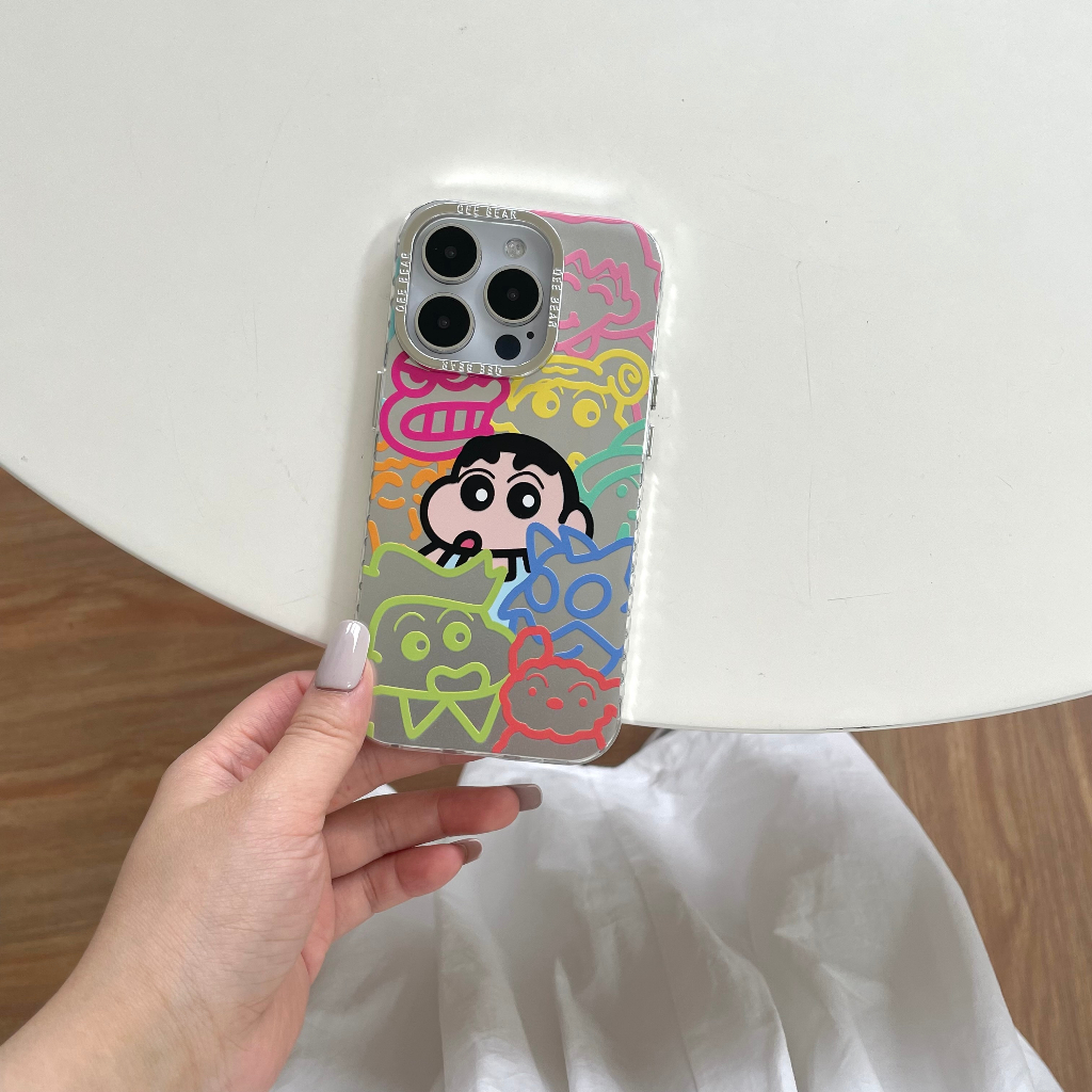 Ốp Điện Thoại imd Mềm Mạ Điện Hai Mặt Họa Tiết Cậu Bé Bút Chì Cho iphone 15 pro max 14 pro 13 pro max 12 pro iphone 11