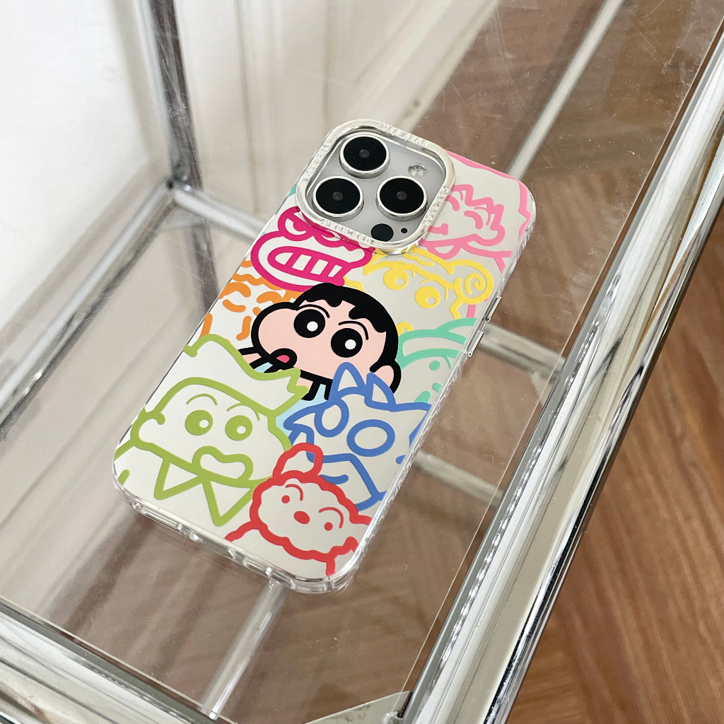 Ốp Điện Thoại imd Mềm Mạ Điện Hai Mặt Họa Tiết Cậu Bé Bút Chì Cho iphone 15 pro max 14 pro 13 pro max 12 pro iphone 11