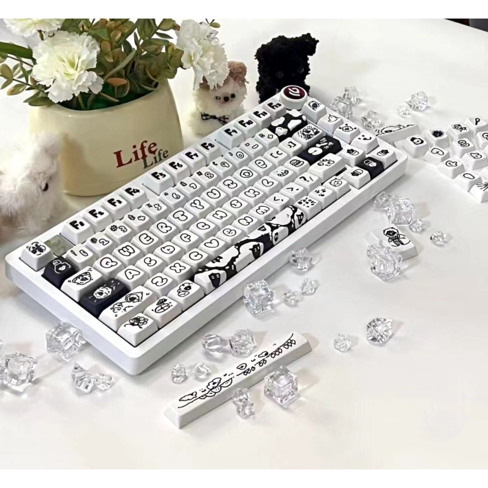 134 Phím Cừu phiêu lưu Keycaps MDA Năm mặt thăng hoa nhiệt Dễ Thương 61/64/68/75/84/87/104/108 Dễ Thương PBT Dye Sub Bàn Phím Cơ Keycap