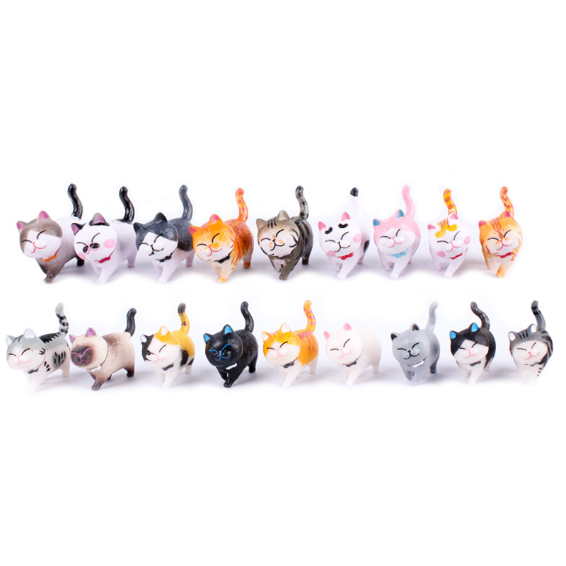 Set 9 Mô Hình Mèo Đeo Chuông Xinh Xắn Dễ Thương 3-4cm