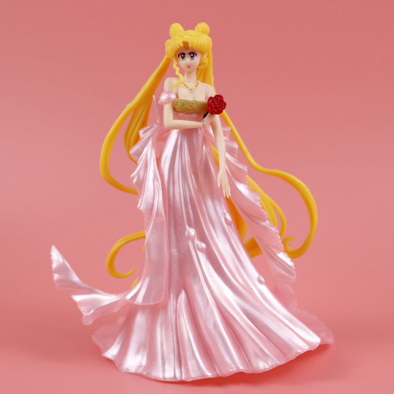 Mô Hình Nhân Vật Thủy Thủ Mặt Trăng 15cm tsukino usagi princess serenity neo-Jenity Mặc Váy Hồng Bằng pvc Làm Quà Tặng Cho Bé