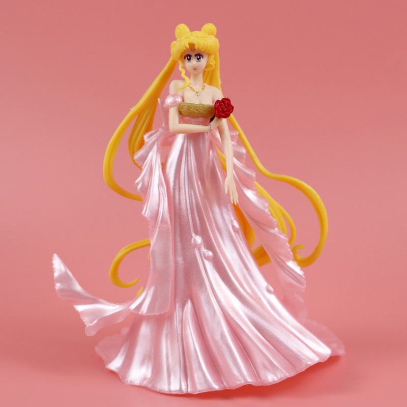 Mô Hình Nhân Vật Thủy Thủ Mặt Trăng 15cm tsukino usagi princess serenity neo-Jenity Mặc Váy Hồng Bằng pvc Làm Quà Tặng Cho Bé