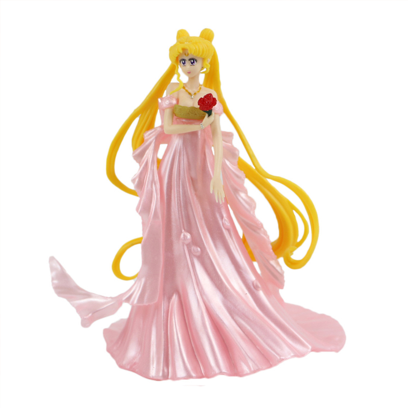Mô Hình Nhân Vật Thủy Thủ Mặt Trăng 15cm tsukino usagi princess serenity neo-Jenity Mặc Váy Hồng Bằng pvc Làm Quà Tặng Cho Bé