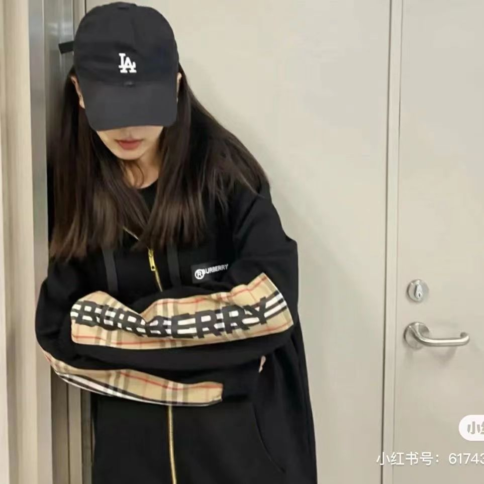 Burberry Áo Khoác cotton Mỏng Có Nón Thời Trang Xuân Thu Cho Nam Nữ