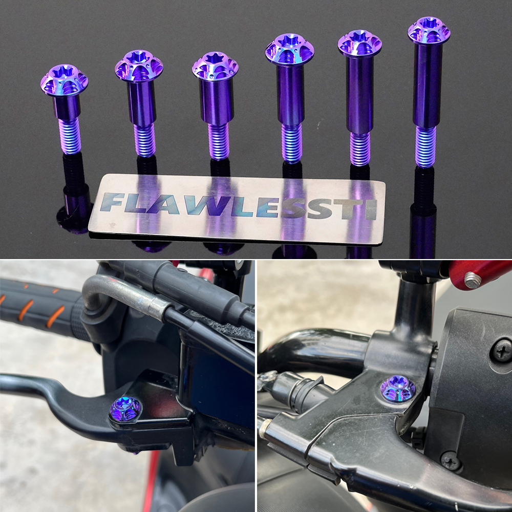 Flawlessti gr5 titanium bu lông phanh ly hợp đòn bẩy bu lông m6 cho honda forza 350 wave 125 pcx 160 yamaha xmax 300 tmax 560