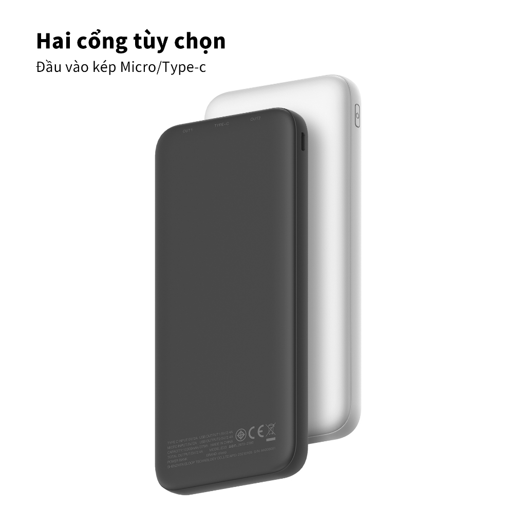 Pin Sạc Dự Phòng orsen e33 10000mah 2.4a 12w