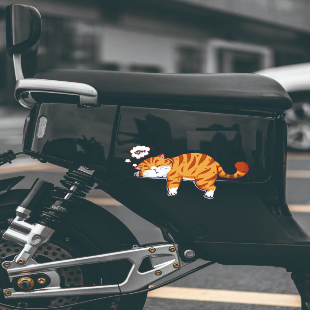 Miếng Dán Phản Quang Chống Thấm Nước Họa Tiết Mèo Trang Trí Xe Hơi / laptop / Xe Tải