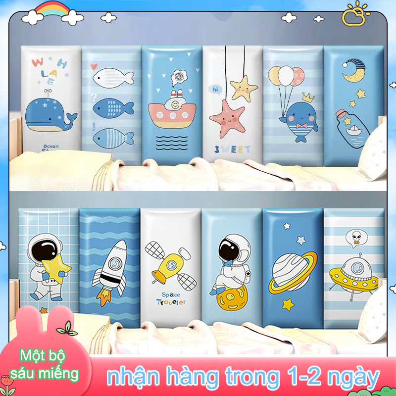 🔥giao ngay Set6 - xốp dán tường đệm dán tường đầu giường miếng dán tường chống va đập cho bé, Miếng dán tường 3D bảo vệ trang trí phòng ngủ cho bé tiện dụng xốp dán tường dày đệm dán tường đầu giường ốp tường chống va đập cho bé