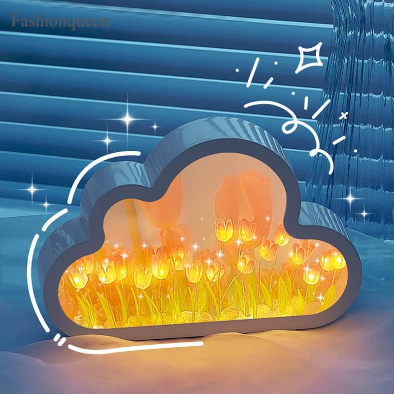 Tulip Đèn led Ngủ Hình Đám Mây Thủ Công Dùng Trang Trí Bàn Làm Việc
