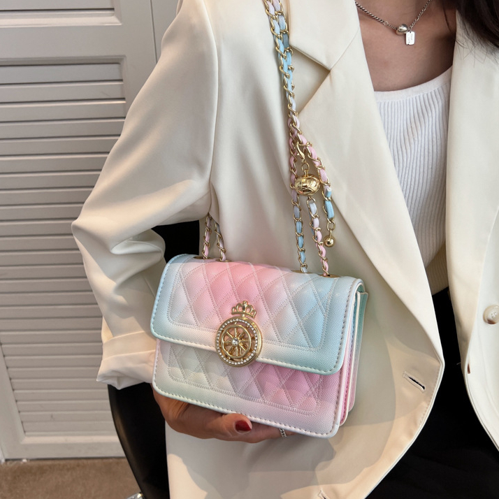 Túi đeo chéo nữ Túi đeo chéo chuỗi kim cương đơn giản