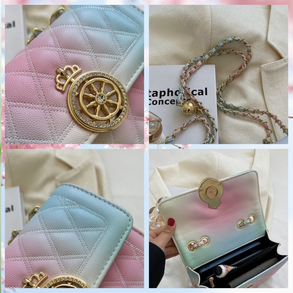 Túi đeo chéo nữ Túi đeo chéo chuỗi kim cương đơn giản