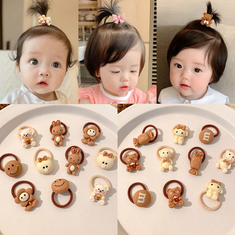 Dây Buộc Tóc Cao Su Co Giãn Dễ Thương Phong Cách Hàn Quốc Cho Bé Gái