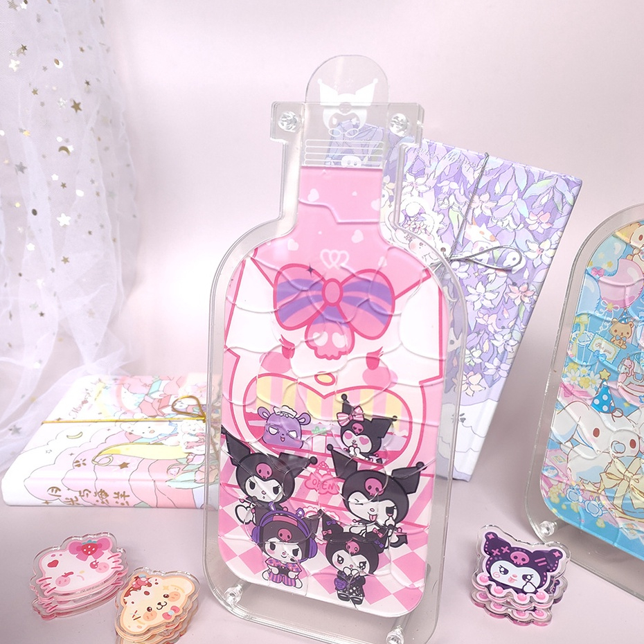 Sanrio Kuromi Kumamon DIY Thú Cưng Trong Chai Sanrio Bằng Acrylic Để Bàn Trang Trí Sinh Nhật Tốt Nhất 18cm Để Bàn Trang Trí