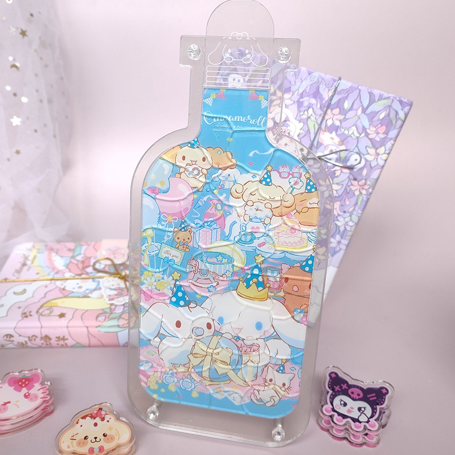 Sanrio Kuromi Kumamon DIY Thú Cưng Trong Chai Sanrio Bằng Acrylic Để Bàn Trang Trí Sinh Nhật Tốt Nhất 18cm Để Bàn Trang Trí