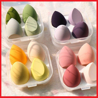 Hộp Trang Điểm 4 Bông Trang Điểm Tiện Lợi Chất Lượng Cao