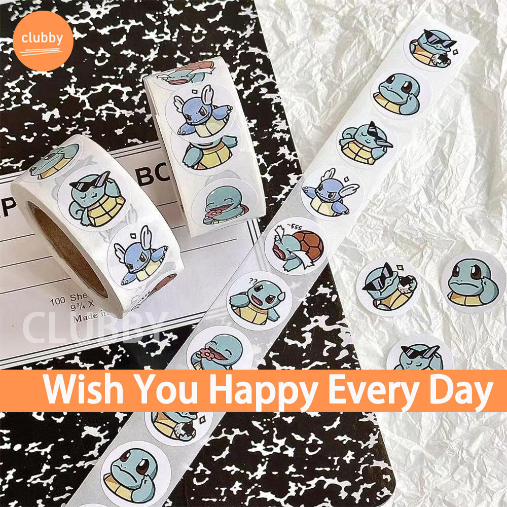Cuộn 500 pokemon nhãn dán cuộn pikachu dễ thương roll sticker đồ chơi sổ ghi chép trẻ em